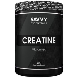 Savvy Essentials | 100% Pure Micronized Creatine Monohydrate for Endurance, Strength & Muscle Growth | 500g (100 Servings)