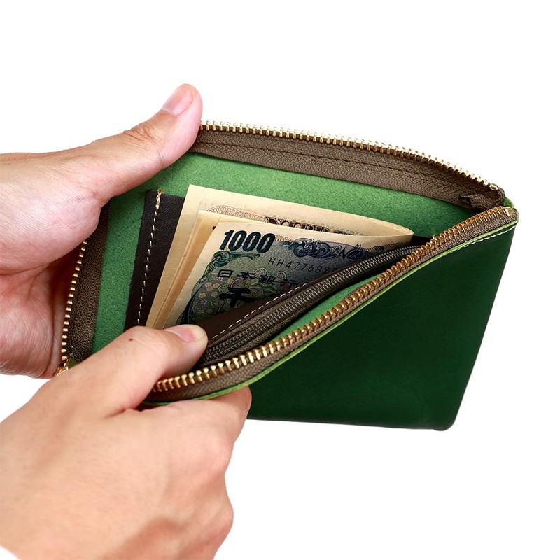 Agility affa Smart Wallet, L-Shaped Zipper, Cowhide Leather, Mini Wallet,