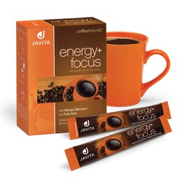 Javita Energy + Focus Coffee - South American Medium Roast Coffee w/Bacopa, Gotu Kola for Clarity, Energy, Focus, Travel Sticks (1 box/24 ct)