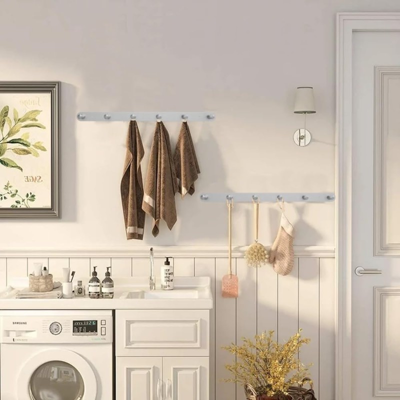 DGYB Coat Rack Wall Mount 6 Brushed Nickel Coat Hooks