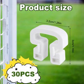 30pcs Soccer Net Clips, 1.26x1.18 Inch ABS Net Connection Clips Net Lock Clip Football Goal Net Attachment for Playground Stadium Sport Training Accessories