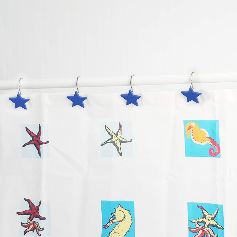 Gracelife 12Pcs Star Design Shower Curtain Hooks Resin Decorative Anti