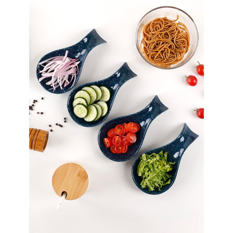 ANTIS'S HOME Ceramic Spoon Rest, Starry Night Glaze Spoon Holder,