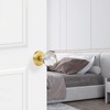 CLCTK Crystal Glass Door Knobs Interior with Lock, Privacy Bathroom