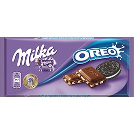 Milka Milk Chocolate with Oreo Pieces Chocolate Bar 100g/3.52oz (Pack of 2)
