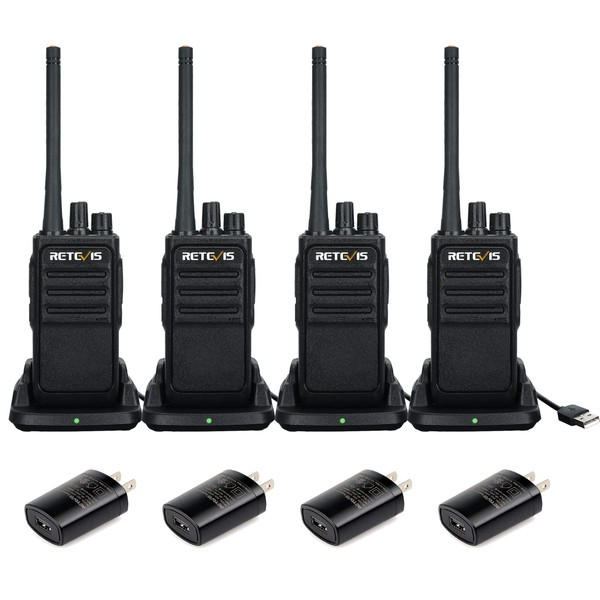 Retevis RT17 Walkie Talkies Long Range for Adults,Rechargeable 2 Way Radios with USB Charger Base, Lightweight Two Way Radio with 1200mAh Battery, Handsfree for Family Skiing Hunting Gifts(4 Pack)