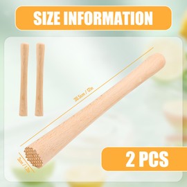 Fermentation Masher, Pack of 2 Wooden Herb Masher, Wooden Traditional Potato Masher, 31 x 3 cm Hand Tamper, Wooden Pestle Sauerkraut Masher Hand Masher Pestle