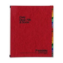 Pendaflex Desk File and Sorter, A-Z Index, Red, 1 each by Pendaflex