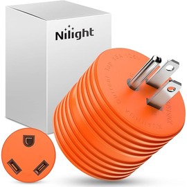 Nilight 15 to 30 Amp RV Power Adapter 110 Volt Heavy Duty Plug 5-15P to TT-30R 15A Male Plugs to 30A Female Receptacle for Generator Camper Caravan Electrical Converter