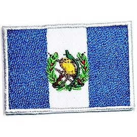 Mini Small Flag 1.2X1.7 Inch. Guatemala Flag Country Patch Embroidered Military Tactical Flag Patches Badge Repair Patches for Hats, Jackets, Shirts, Vests, Shoes, Jeans (05)