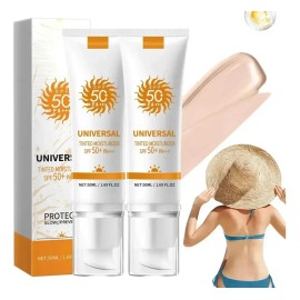 2Pzs Protector Solar Facial Con Color SPF 50+ PA++++ (100ml). Crema Hidratante Tintada Universal Que Protege, Ilumina Y Previene El Envejecimiento. Bl