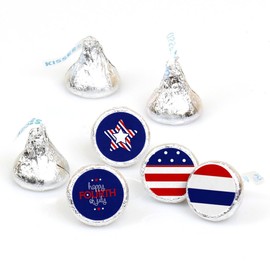 Big Dot of Happiness 4th of July - Independence Day Round Candy Sticker Favors - Labels Fit Chocolate Candy (1 Sheet of 108)