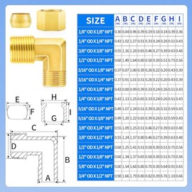 ChillWaves - Tubo de compresión de latón, 3/16 pulgadas OD x 1/8 pulgadas NPT macho 90 grados codo conector de unión de compresión (paquete de 10)