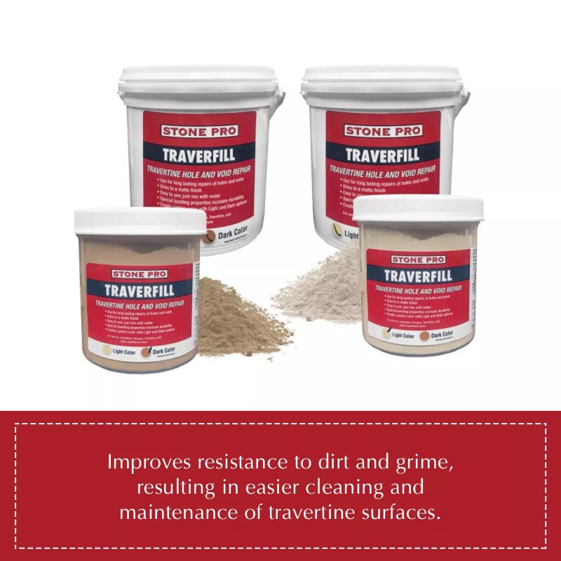 StonePro Traverfill 1lb Travertine Repair Sealant Light Dark Custom Colors