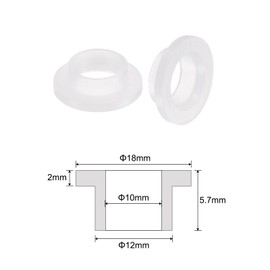 QUARKZMAN 4 Pcs Flange Sleeve Bearings, 10mm ID, 12mm OD, 5.7mm Length, Nylon Bushings, White