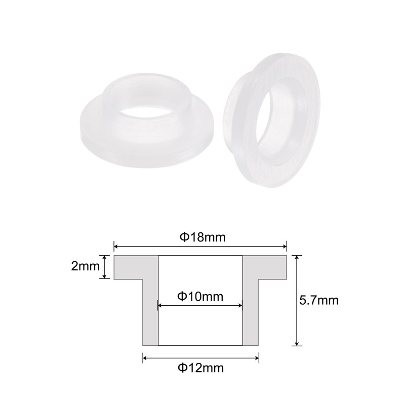 QUARKZMAN 4 Pcs Flange Sleeve Bearings, 10mm ID, 12mm OD,
