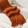 BATTILO HOME Caramel Throw Blanket Geometric Pattern Indoor Outdoor Knitted