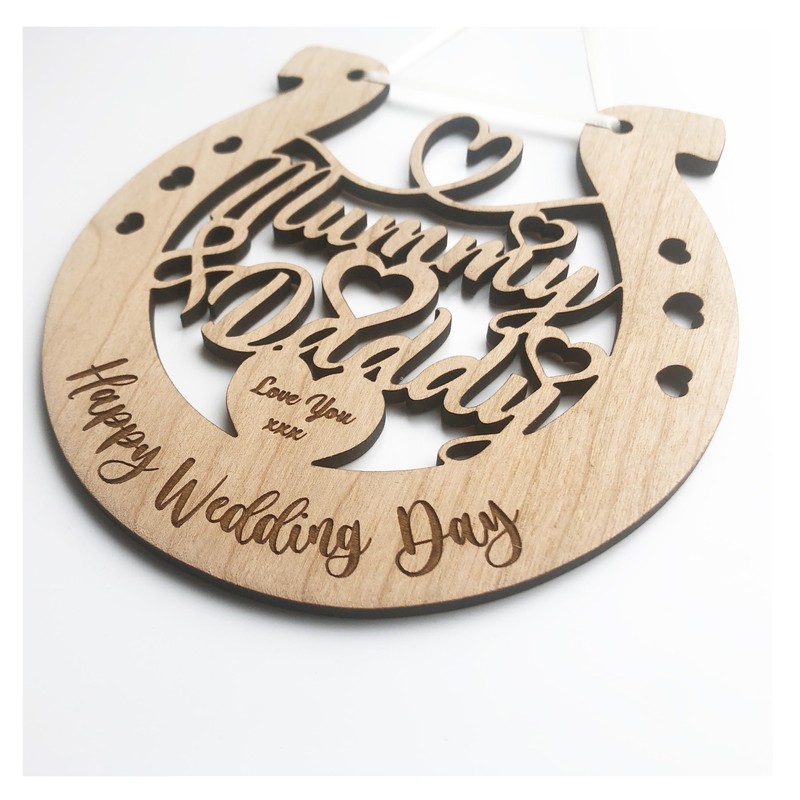Lucky Wedding Wooden Horseshoe For The Bride And Groom To