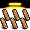 6PCS 6 inch oval led Amber Strobe 24 LED Trailer