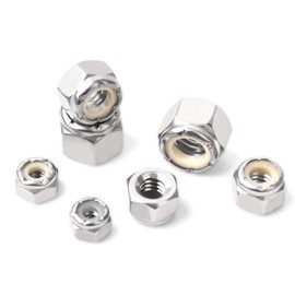 Guard4U 220Pcs #4-40#6-32#8-32#10-24 1/4-20 5/16-18 3/8-16 UNC Nylon Insert Hex Lock Nuts Assortment Kit,7-Kinds 304 Stainless Steel SAE Self-Locking Nylon Insert Hex Lock Nuts