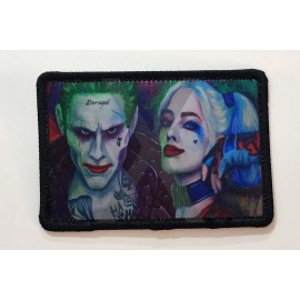 Harley Quinn and Joker Custom Art Iron on Patch.  Very Vibrant Fan Art