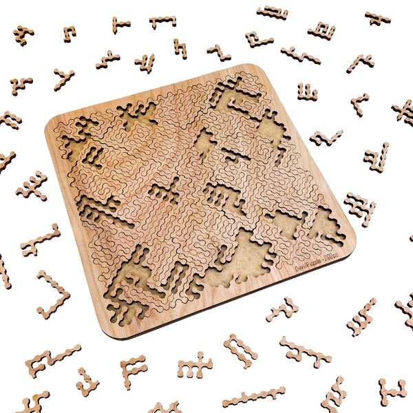 Mind Bending Wooden Jigsaw Puzzle | Difficult Puzzles for Adults | 200 Pieces | 11.3" x 11.3”