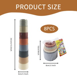 8 Piece Stacking Cups,Rabbit Stacking Cups For Bunny,Nesting Cup,Plastic Material, And Various Sizes,Suitable For Feeding Rabbits,Keeping Them Entertained