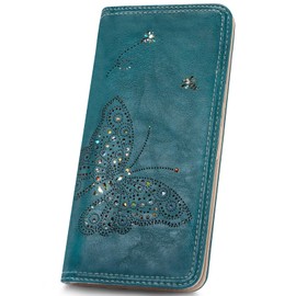 KITEVIUN Bifold Womens Wallet RFID Blocking Slim Wallets for Women with Zipper Butterfly Design Wallet Women