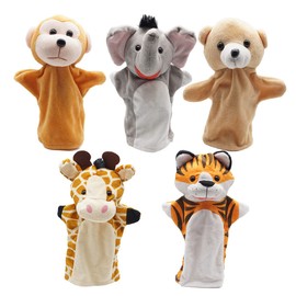 Animal Hand Puppet Toy Set, Realistic Soft Wild Animal Head for Children, Girls, Boys, Pack of 5