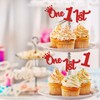 24 piezas de decoración para cupcakes de primer cumpleaños con