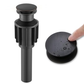 Bathroom Sink Drain Without Overflow for Vessel Sink Lavatory Vanity, Pop Up Drain Stopper Oil Rubbed Bronze Built-in Anti-Clogging Strainer
