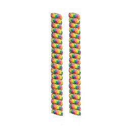 FeetPeople Curly (or Twister No-Tie) Shoelaces, 2 Pair, Rainbow, 6 inches, Rainbow