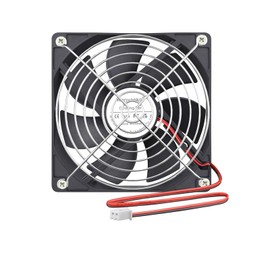 Ronyaoko 12cm Computer Case Fan,120mm Cooling Case Fan for Computer Cases Cooling,12V DC 2-Pin,Quiet Fan, with Metal Finger Guard Grill, Black 120mmx25mm Fan