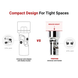 TEKTON 1/4 Inch Drive x 10 mm Shallow 6-Point Universal Joint Socket | SHD08110