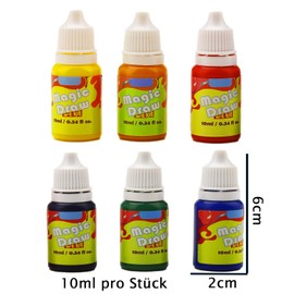 Nurila Water Marbling Paint Set, 6 Colours 60 ml, Marbling Set Children DIY Creative Art Educational Toys, Magic Marbling Art and Craft Set Age 6-12 Years