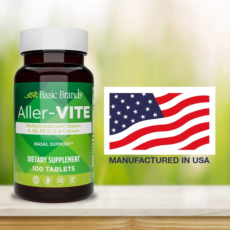 Basic Organics Aller-Vite Nasal Support, Bioflavanoids, Relieves Itchy Eyes, Nose