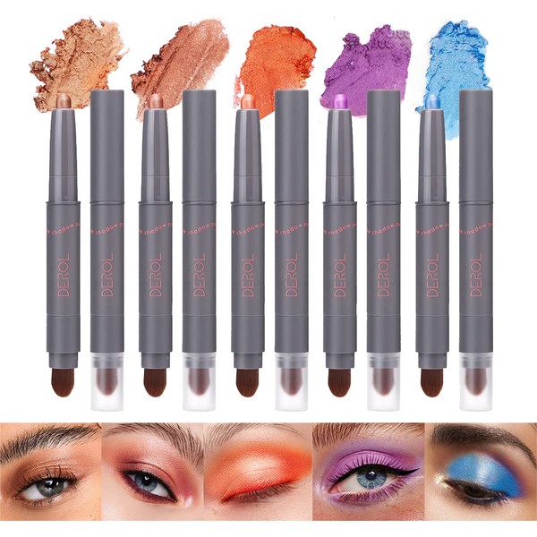 Joyeee 5 Colours Eyeshadow Pen Set, Pearlescent Eyeshadow Stick, Shiny Eyeshadow Pencil with Creamy Texture for Easy Application, Glitter Shimmer Eyeshadow Pen for Women and Girls