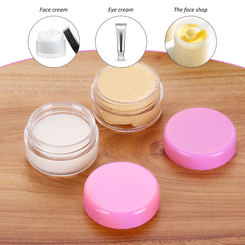 12 Multi-Color Plastic Cream Jars, Mini Lotion Containers, Portable Cosmetic