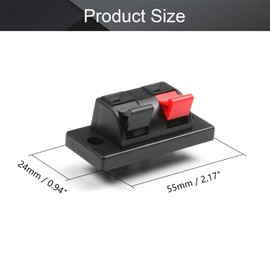Fielect 5Pcs Spring Speaker Terminal Clip 2 Way Speaker Spring Connection Clip Jointing Clamp Jack Socket Push Release Connector Speaker Terminal Strip Block
