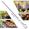 10 Pieces Stainless Steel Barbeque Grilling Skewers Outdoor Camping Barbecue