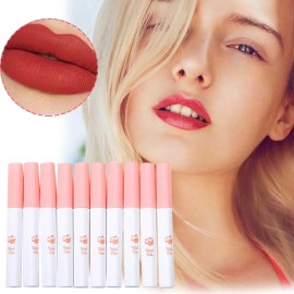 Brillo De Labios Mate Antiadherente Para Regalar, 10 Juegos Rosa