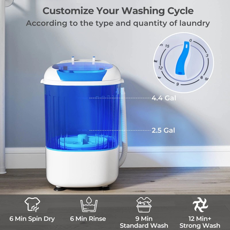 Costway Portable Washing Machine 5.5 lbs Mini Top Load Washer