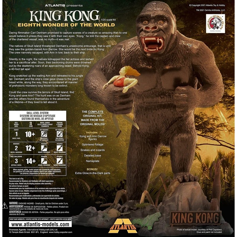 Atlantis King Kong Glow in The Dark Plastic Model kit