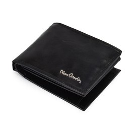 Pierre Cardin, Men's Natural Leather Wallet with Card Slots, Coin Pocket and Note Compartment, Elegant black, Classic