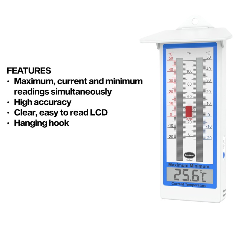 Digital Greenhouse Thermometer - Max Min Thermometer for Greenhouse or