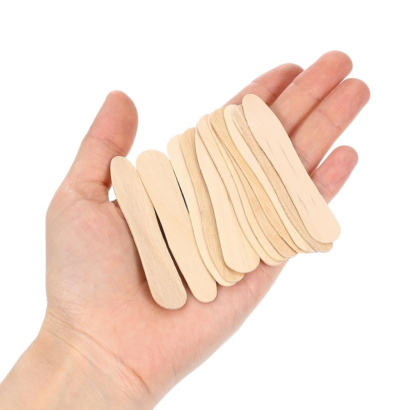 sourcing map 100PCS Wooden Ice Cream Spoons, 75MM Wooden Spoons