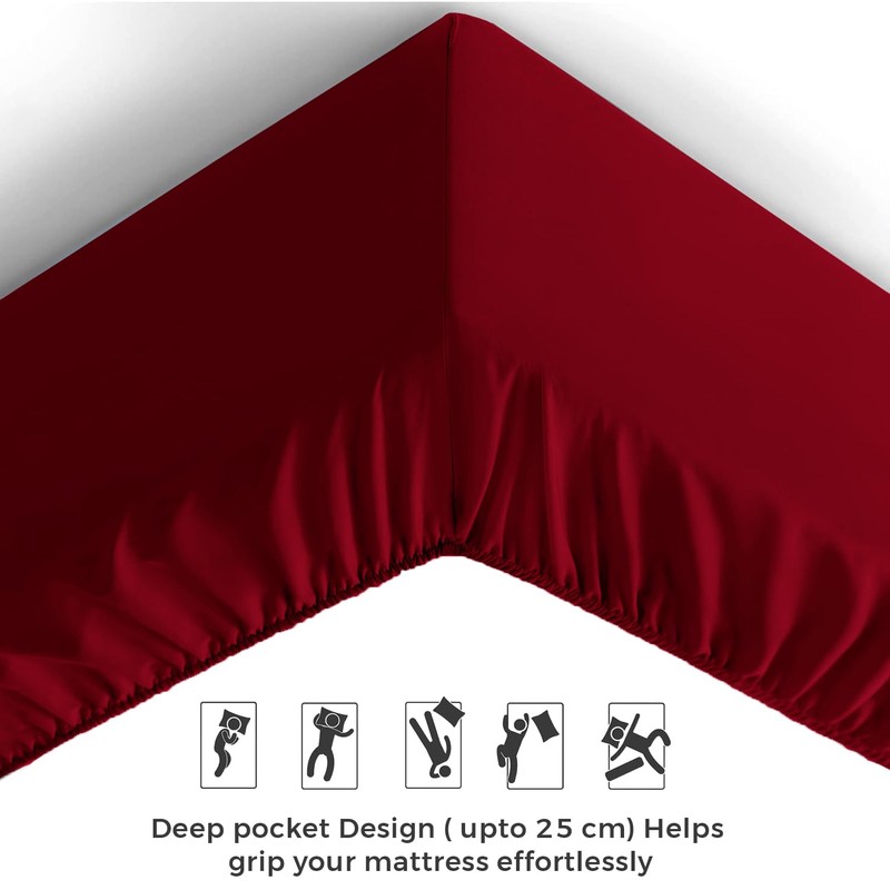 Aspire Homeware Single Fitted Sheet - 25 cm Deep Hotel