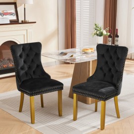 [USA Local Stock]Mid-Century Modern Chairs with Lion Head Pull Ring High-end Tufted Solid Wood  From US 1 Piece MOQcolor: Light Gray, size: 25.50*19.70*37.40 Inch