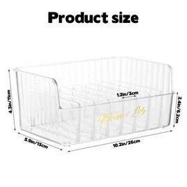 Rainmae Seasoning Packet Organizer with 7 Removable Dividers, Drink Packet Organizer Condiment Storage Caddy for Kitchen Pantry Cabinet Countertop Holds Spice Hot Chocolate Sauce Organization, Clear