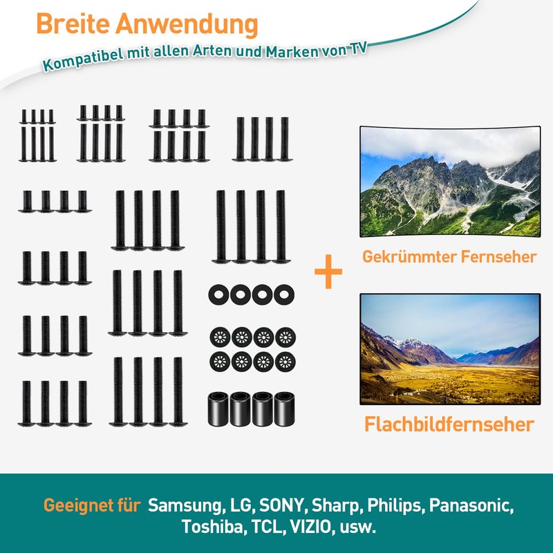 ELIVED Universal VESA Screws Set for TV Mounting, Hardware Kit